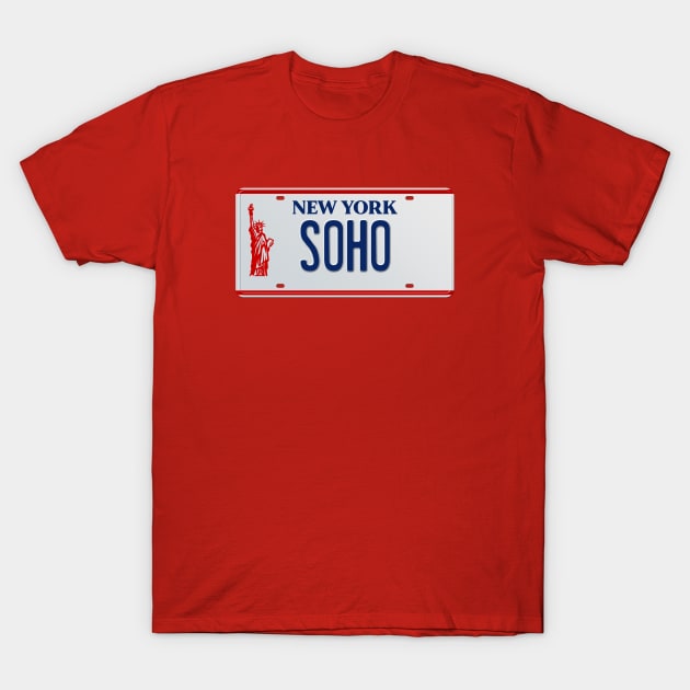 SOHO - LIC PLATE T-Shirt by LILNAYSHUNZ